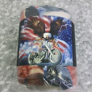 New American Flag/Eagle /Motorcycle Throw 100% Polyester